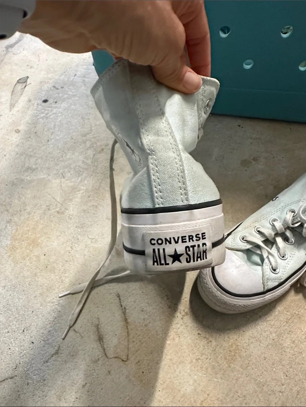Converse Kids High Top Sneakers - Mint Green size US 6, UK 4, Eur 36.5, CM 23